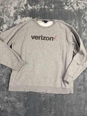 Verizon Gray Crewneck Sweatshirt XL Outfitters By Lands End